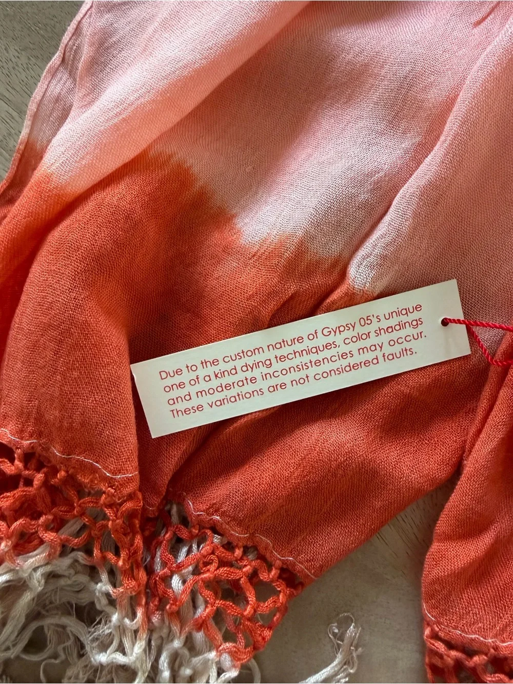 Gypsy 05 Coral and Cream Ombre Wrap